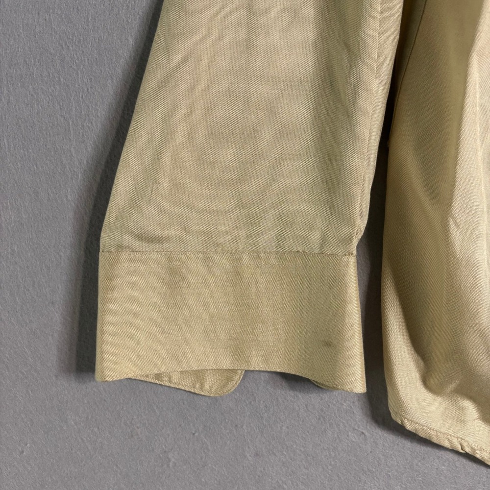 Alfani 100% Silk Oxford Dress Shirt Men's L 16 34/35 Beige - Picture 16 of 16